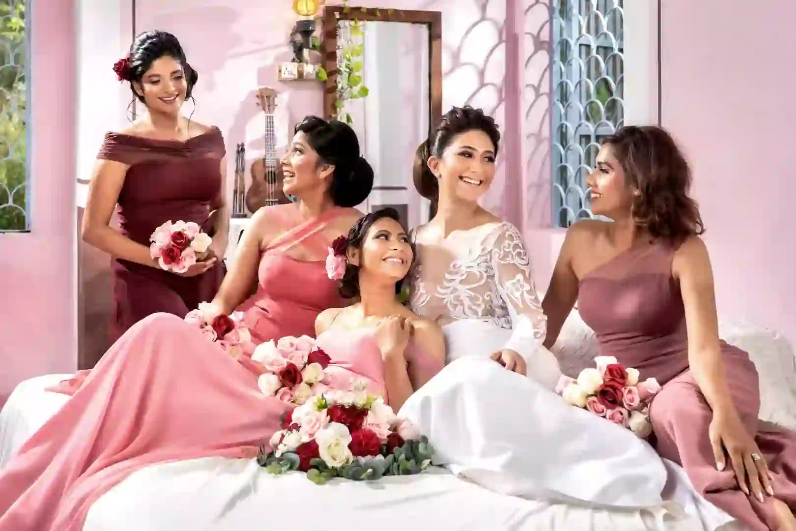 Custom bridesmaids dresses by Clothesline Goa