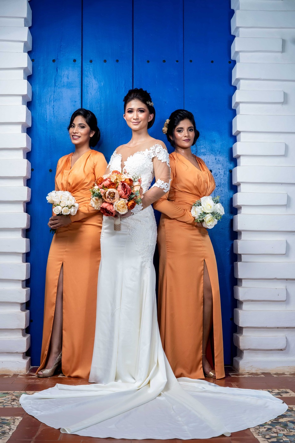 goan bridesmaid dresses Glenda Dusty Blue main image 0